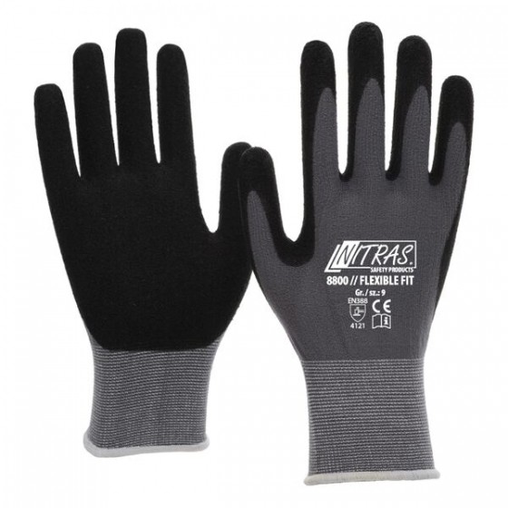 NITRAS 8800 Flexible Fit 1 Paar Gr. 10 grau/schwarz - Umrandung schwarz