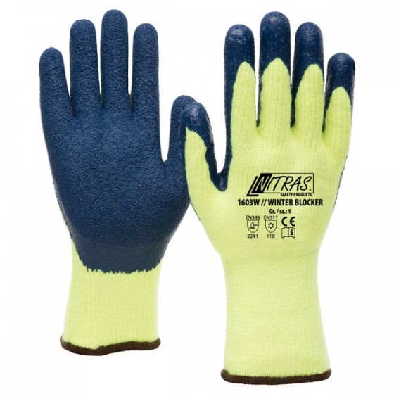 NITRAS 1603W Winter Blocker 1 Paar Gr. 9 gelb/blau