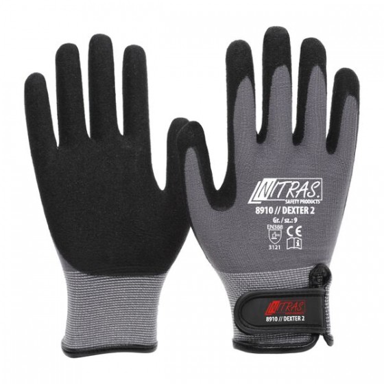 NITRAS 8910 Dexter 2 Mechanikerhandschuhe 1 Paar Gr. 11 grau/schwarz