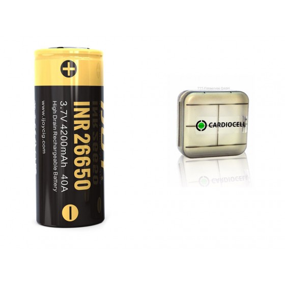 1 x iJoy INR26650 3,7V 4200mAh 40A Lithium Ionen Akku lose mit CardioCell Box