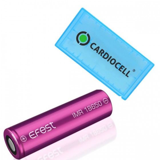 1x EFEST 18650 3000 mAh 35A Hochleistungsakkus inkl. CardioCell Akkubox