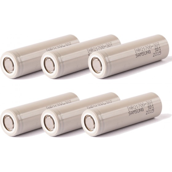 6 x Samsung INR21700-30T Li-Ion 3000mAh 35A 3,6-37V Akku lose
