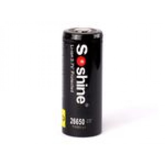 Soshine 26650 Li-Ion. Akku 5500mAh 3,6 - 3,7 V mit erhöhtem Pluspol