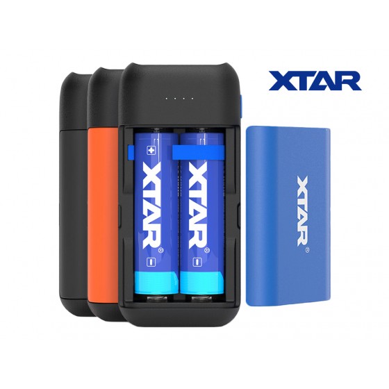 XTAR PB2C - Reiseladegerät & Powerbank für 2x 18650 Akkus blau