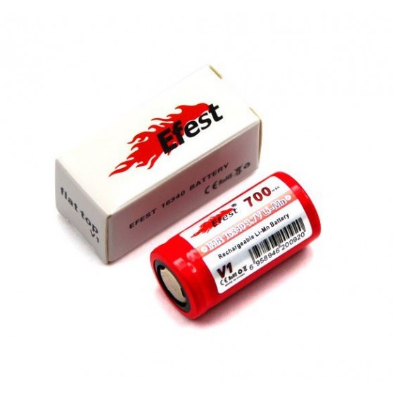 Efest IMR16340 V1 - 700mAh 3,7V (Pluspol flach) Li-Ion-Akku