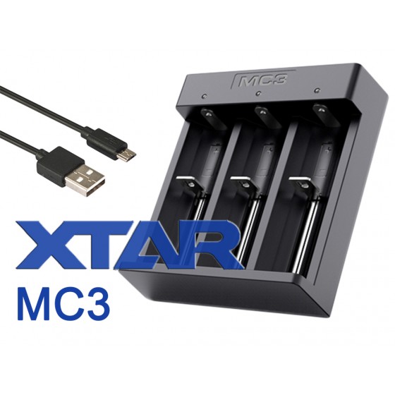 Xtar MC3 – kompaktes Drei-Schacht Ladegerät für Li-Ion-Akkus