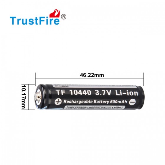 Trustfire 10440 - 350mAh 3,6V - 3,7V geschützte Li-Ionen-Zelle (Flame)