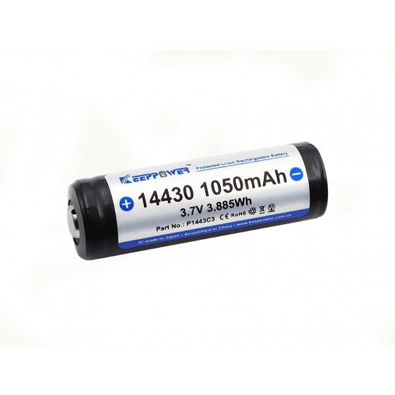 Keeppower 14430 - 1050mAh 3,6V - 3,7V Li-Ionen-Akku mit Schutzelektronik P1443C3