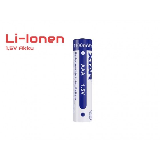 Xtar AAA 1,5V Micro 1100mWh (ca. 700mAh) Lithium Ionen Akku (Wiederaufladbar)