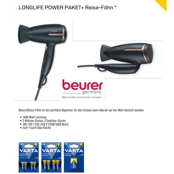 VARTA Sales Drive Longlife Power - Reise-Föhn  09137 112 874