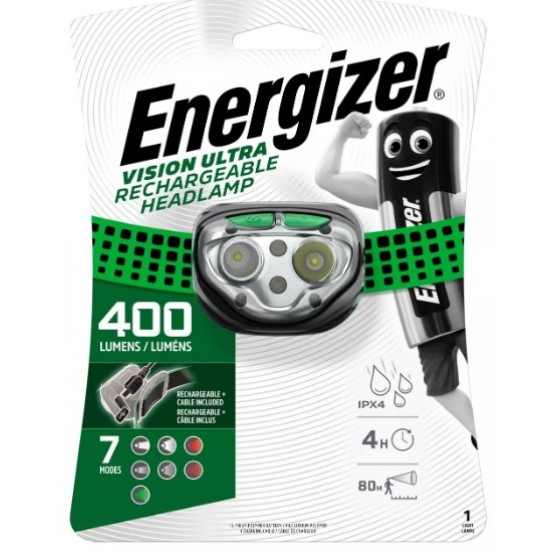 Energizer Vision Ultra Rechargeable Headlamp inkl. Li-Io Accu BL1