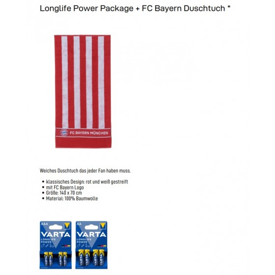 VARTA Sales Drive Longlife Power + FCB Duschtuch B150 09137 121 802