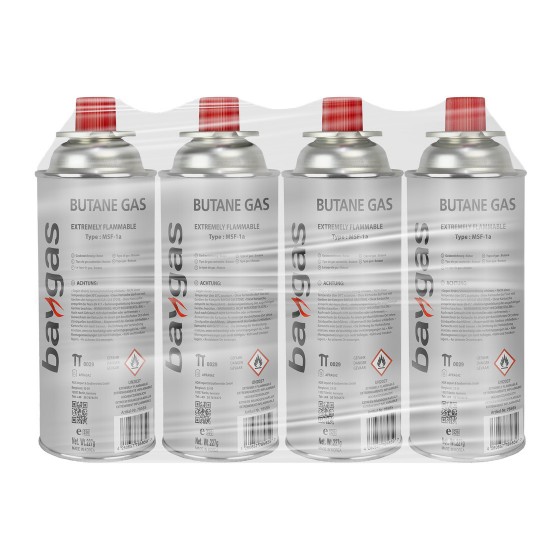 BAYGAS Butangas 227g 520ml Gaskartusche Campinggas (Silber)