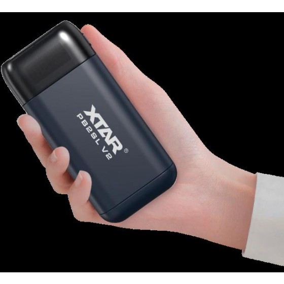XTAR PB2SL V2 - Akku Reise-Ladegerät & Powerbank für Li-Ionen Akkus schwarz