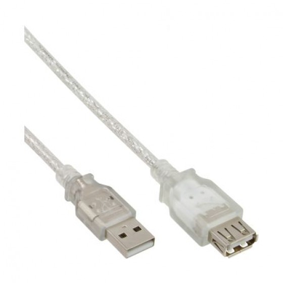 InLin USB 2.0 Verlängerung, St/Bu, Typ A, transparent, 3m