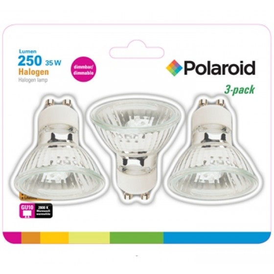 Polaroid Halogenlampe Spot 35W GU10 im 3er-Blister