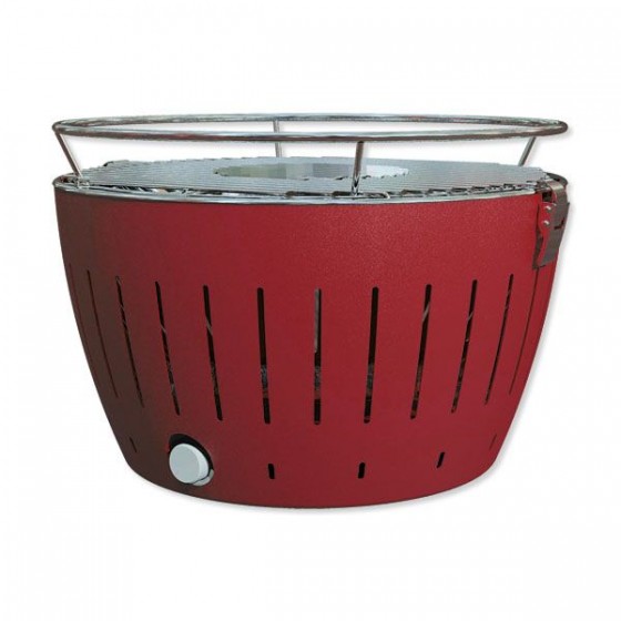 LotusGrill G340 Holzkohle Tischgrill feuerrot G-RO-34P + 1 x Kohle 2,5kg + 1 x Paste 200ml