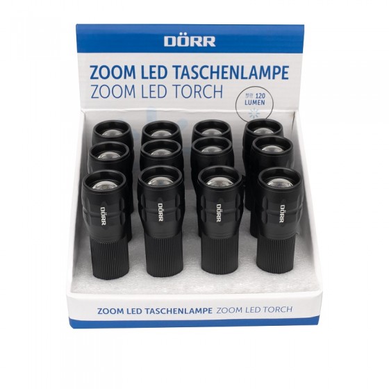 Zoom LED Taschenlampe inkl. 3xAAA einzeln im 12er-Display