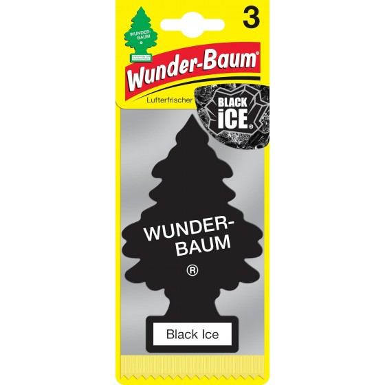 Wunderbaum Duft- Baum Auto Lufterfrischer Autoduft Black Ice 3er Karte