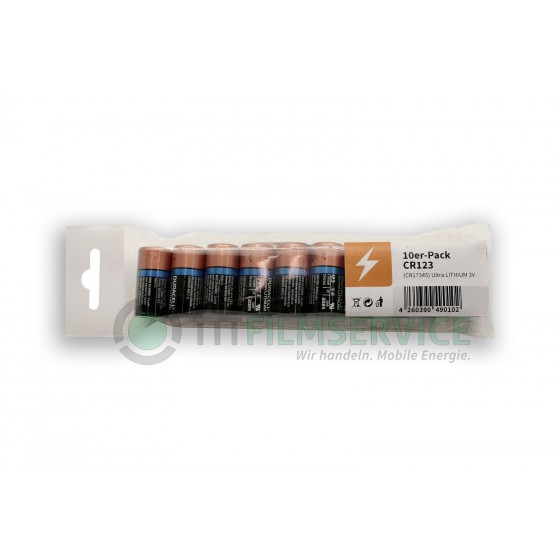 10er-Pack bestückt mit Duracell CR123 mit Eurolochstanzung