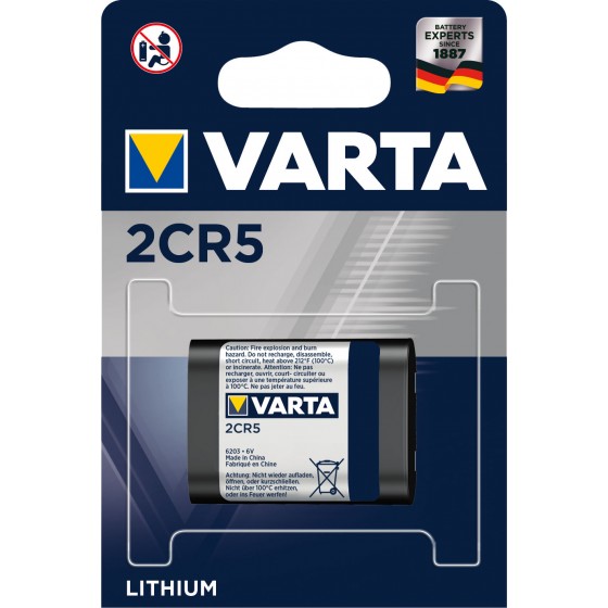 Varta 2CR5 6203 301 401 6V Lithium in 1er-Blister