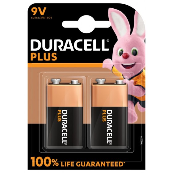 Duracell 9V E-Block MN1604 Plus in 2er-Blister *100% LIFE GUARANTEED*