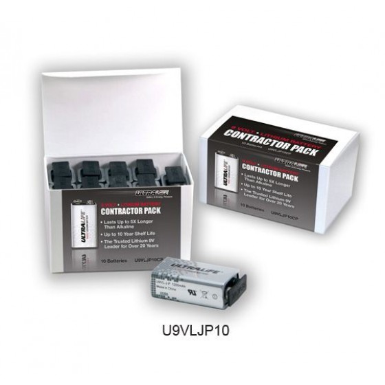 ULTRALIFE  9V Block (U9VL-J-P) Lithium-Mangandioxid in 10er-Box 1200mAh