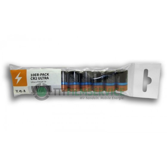 10er-Pack bestückt mit Duracell CR2 mit Eurolochstanzung