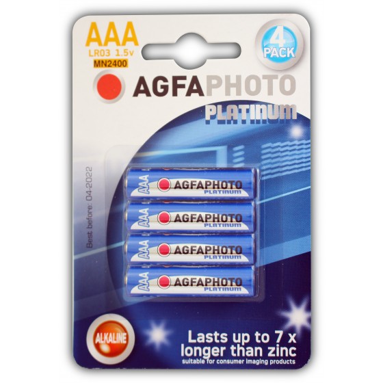 AGFAPHOTO Alkaline PLATINUM Micro AAA LR03 in 4er-Blister