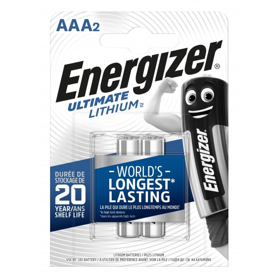Energizer Micro L92 Ultimate Lithium 1,5V in 2er-Blister