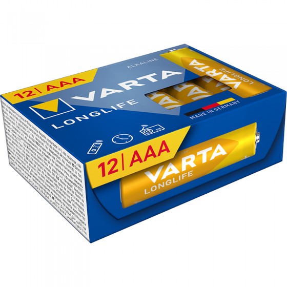 Varta Micro 04103 301 132 LONGLIFE - 12er Plastikfreie CUBE-Verpackung