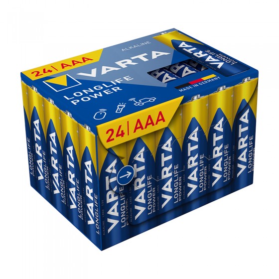 Varta Longlife Power 4903 121 134 AAA Micro LR03 1,2V - 24er Plastikfreie CUBE-Verpackung