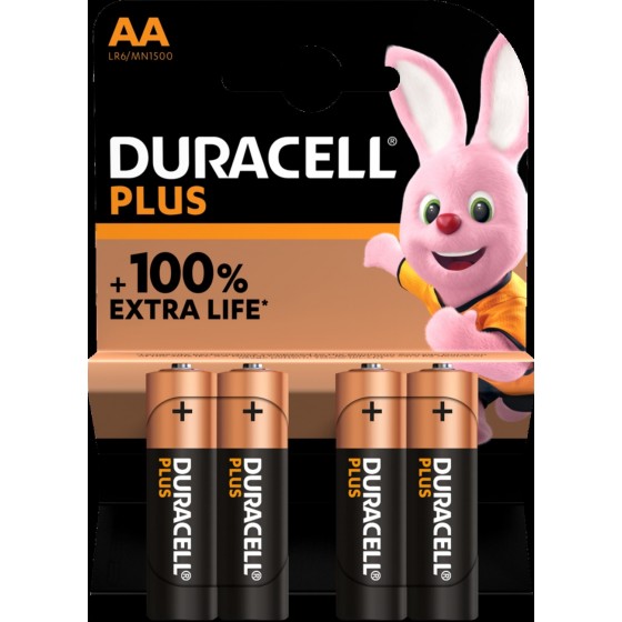 Duracell Mignon MN1500 Plus in 4er-Blister *+100% EXTRA LIFE*