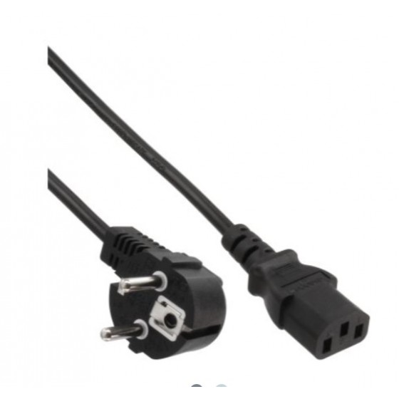 InLine® Netzkabel, Schutzkontakt gewinkelt auf Kaltgerätestecker C13, 0,3m