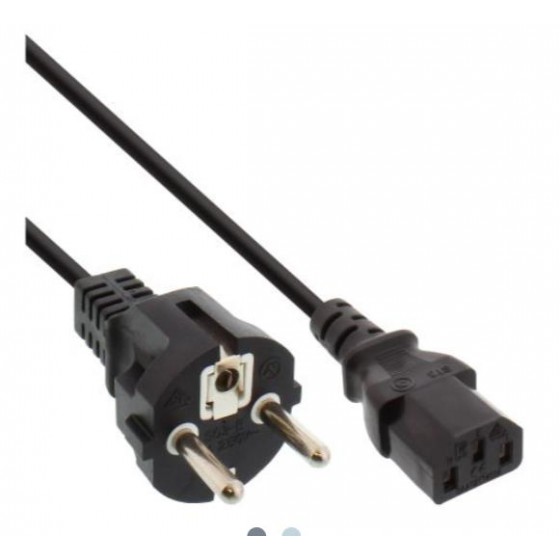 InLine® Netzkabel, Schutzkontakt gewinkelt auf Kaltgerätestecker C13, 0,3m