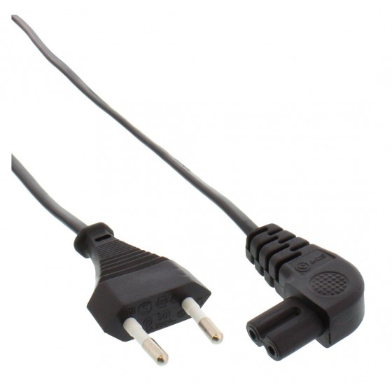 InLine® Netzkabel, Netzstecker auf Euro 8 C7 Stecker, gewinkelt, 3,0m
