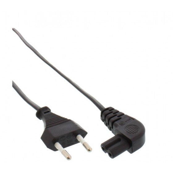 InLine® Netzkabel, Netzstecker auf Euro 8 C7 Stecker, gewinkelt, 5,0m