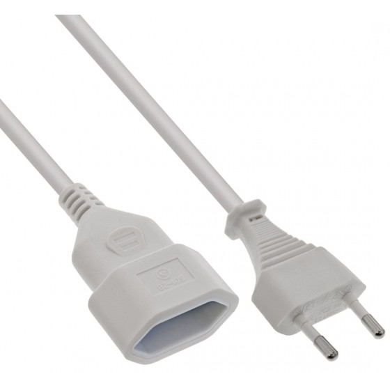 InLine® Euro-Verlängerung, Eurostecker an Eurokupplung, weiß, 0,5m
