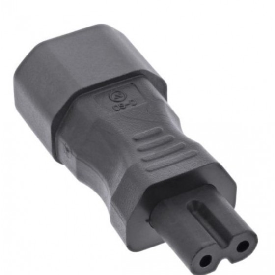 InLine® Netzadapter IEC 60320 C14 / C7, 3pol. Kaltgeräte zu 2pol.