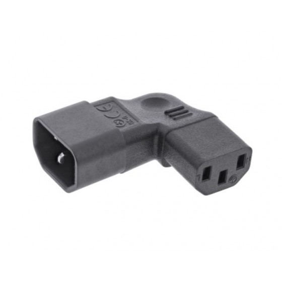 InLine® Netzadapter IEC 60320 C14 / C13, L/R gewinkelt, 3pol. Kaltgeräte