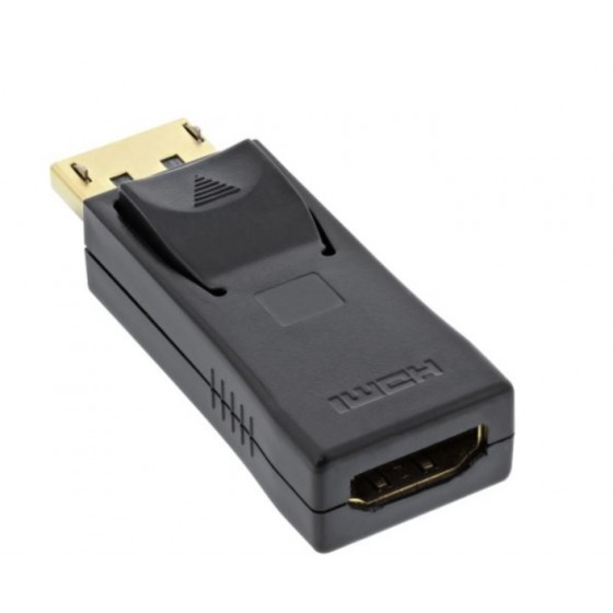InLine® DisplayPort Adapter, DP ST auf HDMI BU, 4K2K, mit Audio, schwarz