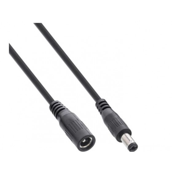InLine® Verlängerungskabel DC Stecker 5,5x2,1mm, schwarz, 5m