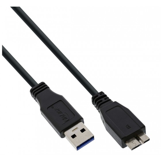 InLine® USB 3.2 Gen.1 Kabel, A an Micro B, schwarz, 5m
