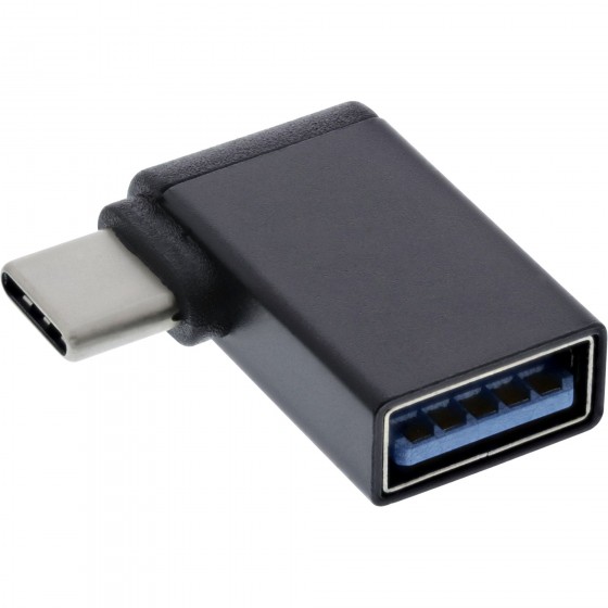 InLine® USB 3.2 Gen.2 Adapter, USB-C Stecker an A Buchse 90° gewinkelt OTG