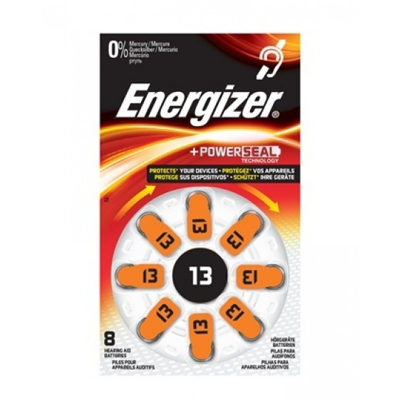 Energizer Hörgerätebatterie Nr. 13 Turn & Lock in 8er Blister