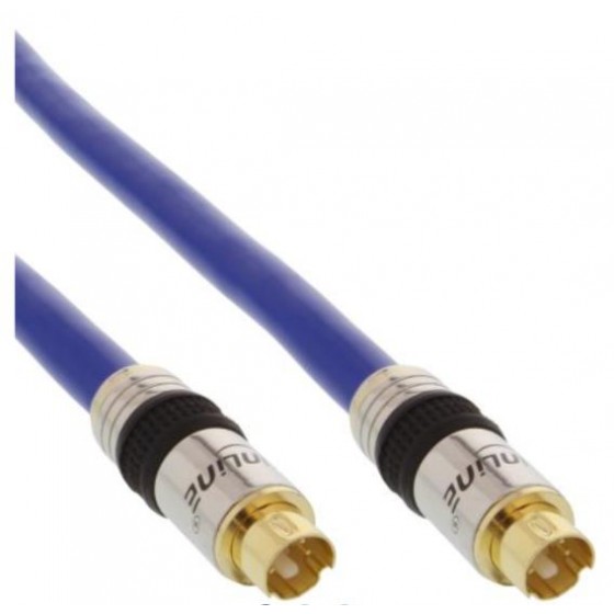 InLine® S-VHS Kabel, PREMIUM, vergoldete Stecker, 4pol mini DIN ST / ST, 2m