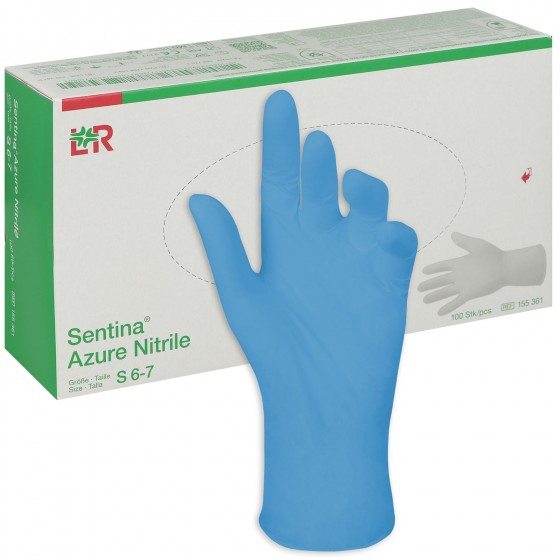 Sentina Azure Nitril Untersuchungshandschuhe blau puderfrei / Größe S - 100 Stück