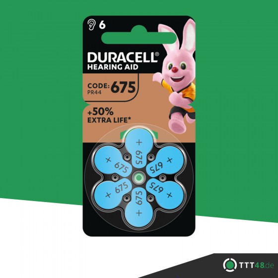 DURACELL HEARING AID DA675 (ZL1) Hörgeräte-Knopfzellen 1,4V in 6er-Blister