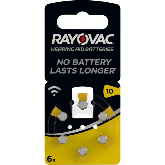 Rayovac 10 HEARING AID BATTERIES (ZL4/PR70) Hörgeräteknopfzellen 1,45V 105mAh in 6er-Blister