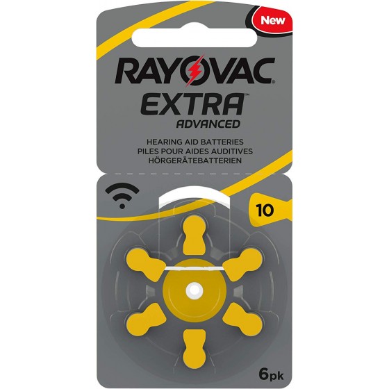 Rayovac 10  EXTRA (ZL4/PR70) Hörgeräteknopfzellen 1,4V 105mAh in 6er-Blister